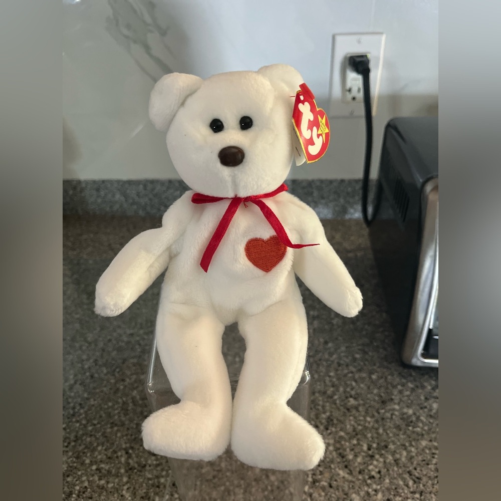 1993 Ty Beanie Baby Valentino Bear MINT Retired Brown Nose Rare